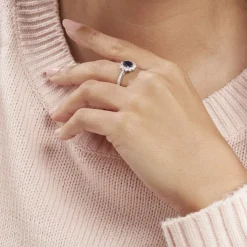 Histoire d'Or Bague Vladimir Or Blanc Saphir Diamants Outlet