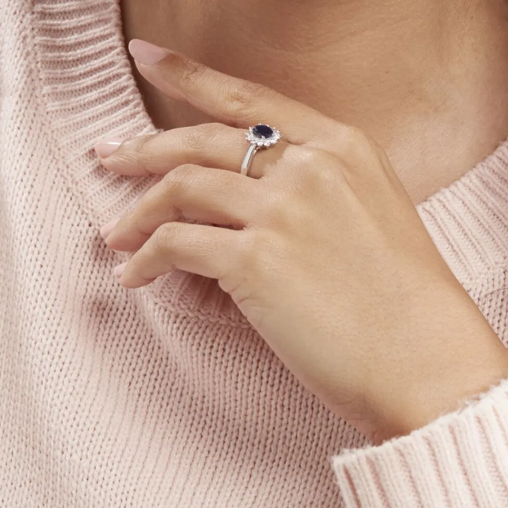 Histoire d'Or Bague Vladimir Or Blanc Saphir Diamants Outlet