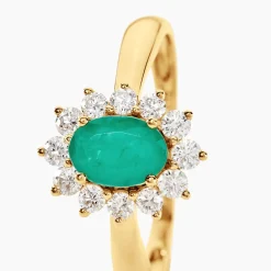 Histoire d'Or Bague Vladimir Diamants or jaune emeraude Clearance