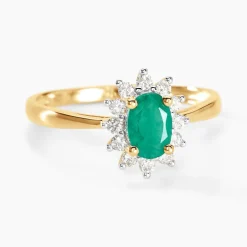 Histoire d'Or Bague Vladimir Diamants or jaune emeraude New