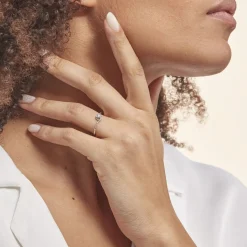 Histoire d'Or Bague Vrille Accompagnee or blanc diamant