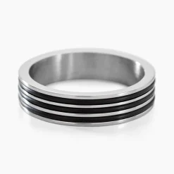 Histoire d'Or Bague Wallace Acier Blanc Discount