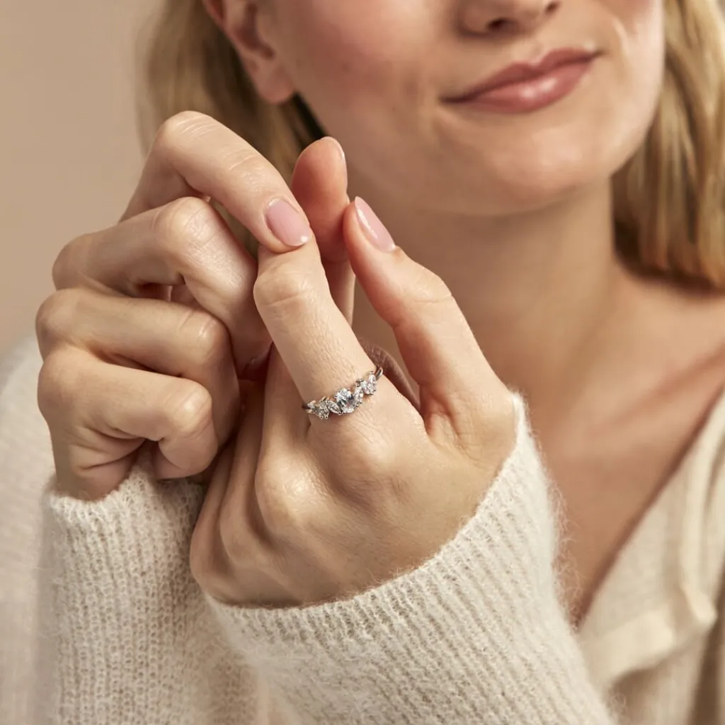 Histoire d'Or Bague Winter Sweetness Argent Blanc Oxyde De Zirconium Sale