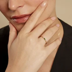 Histoire d'Or Bague Ylonna Plaque Or Jaune Oxyde De Zirconium plaque or dore oxyde vert Clearance