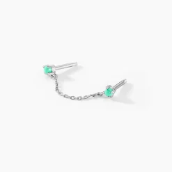 Histoire d'Or Bijou D'oreille Unitaire Goddess Argent Blanc Turquoise Outlet