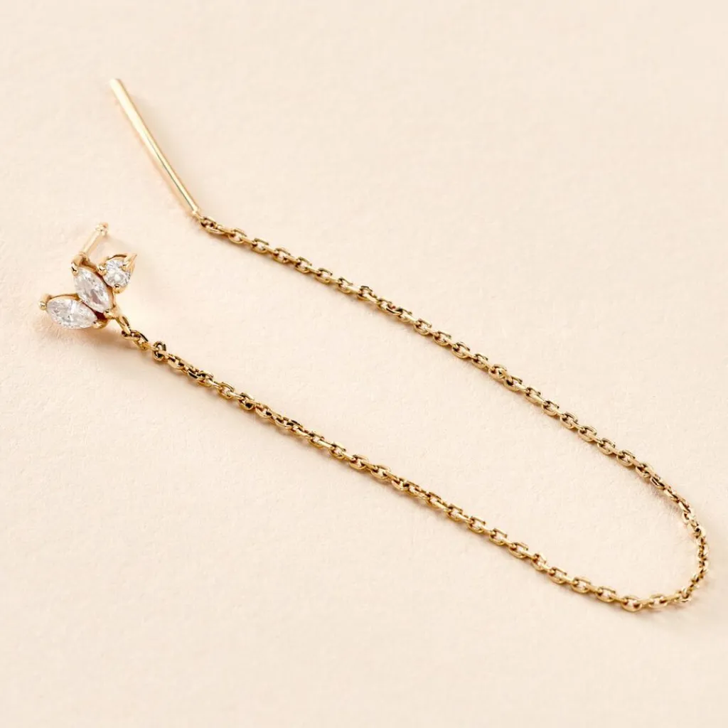 Histoire d'Or Bijou D'oreille Unitaire Jarvis Plaqué Or Jaune Oxyde De Zirconium Discount