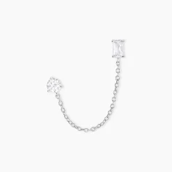 Histoire d'Or Bijou D'oreille Unitaire Kirstie Argent Blanc Oxyde De Zirconium Outlet
