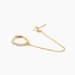 Histoire d'Or Bijou D'oreille Unitaire Mix And Match Or Jaune Oxyde De Zirconium New