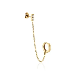 Histoire d'Or Bijou D'oreille Unitaire Plaqué Or Maverick Oxyde De Zirconium New