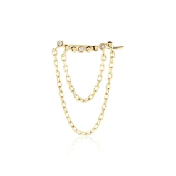 Histoire d'Or Bijou D'oreille Unitaire Plaqué Or Jaune Kazia Oxydes De Zirconium