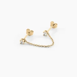 Histoire d'Or Bijou D'oreille Unitaire Pendante Plaqué Or Jaune Dofi Oxyde Best