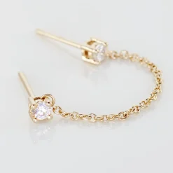 Histoire d'Or Bijou D'oreille Unitaire Pendante Plaqué Or Jaune Dofi Oxyde Best