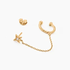 Histoire d'Or Bijou D'oreille Unitaire Plaqué Or Sweyn Oxyde De Zirconium Clearance