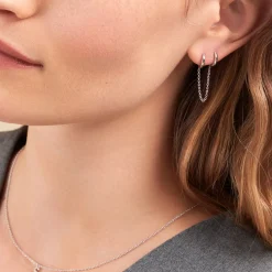 Histoire d'Or Bijou D'oreille Unitaire Stephie Argent Blanc Discount