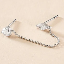 Histoire d'Or Bijou D'oreille Unitaire Winter Sweetness Argent Blanc Oxyde Outlet