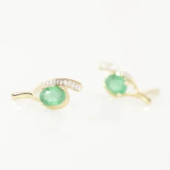 Histoire d'Or Bijoux D'oreilles Emotion Or Jaune Emeraude Diamant or jaune émeraude Best