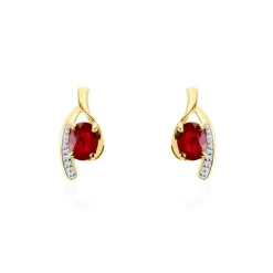 Histoire d'Or Bijoux D'oreilles Emotion Diamant or jaune rubis Hot