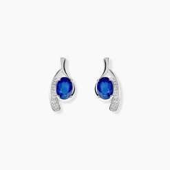 Histoire d'Or Bijoux D'oreilles Emotion Diamant or blanc saphir Discount