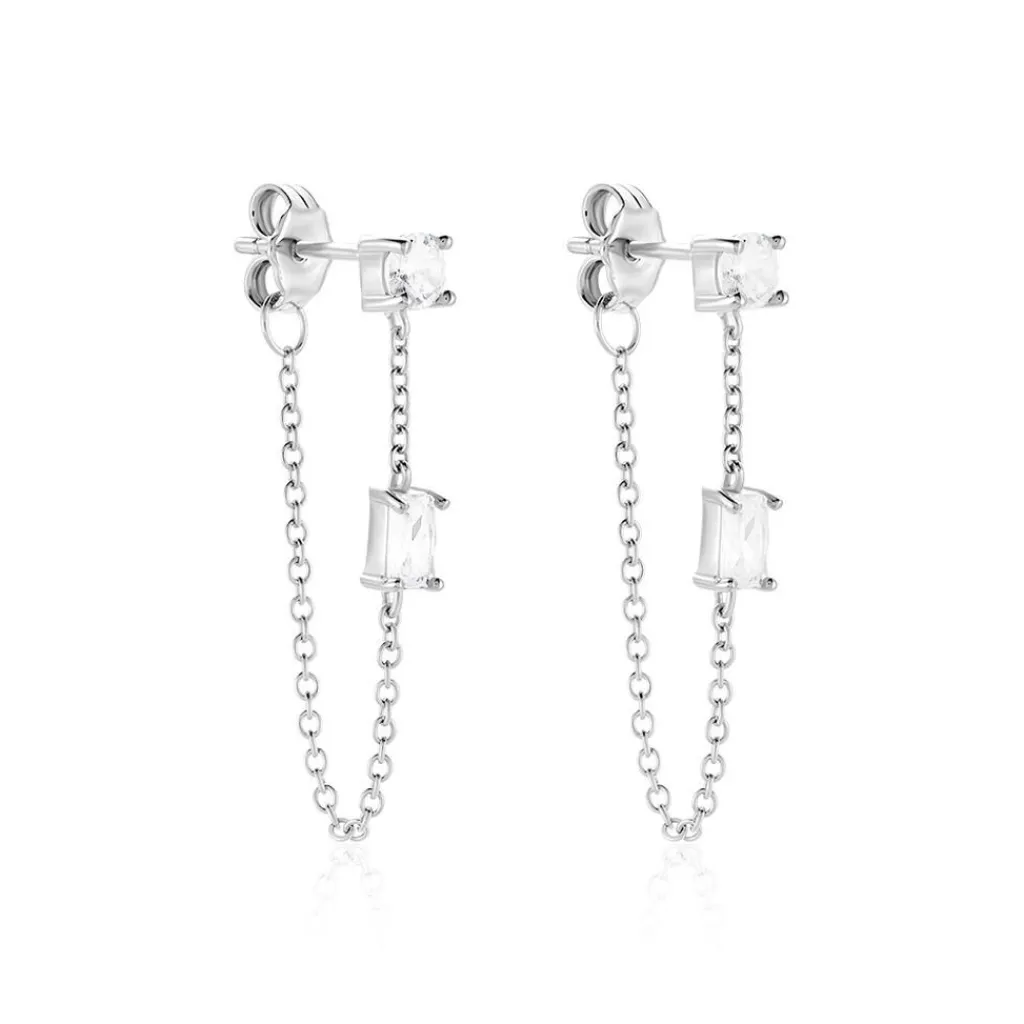 Histoire d'Or Bijoux D'oreilles Kerrie Argent Blanc Oxyde De Zirconium Online