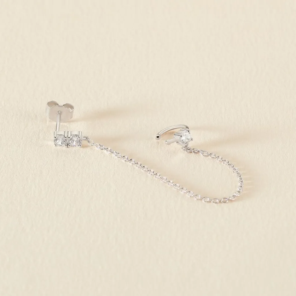 Histoire d'Or Bijoux D'oreilles Kirill Argent Blanc Oxyde De Zirconium Sale