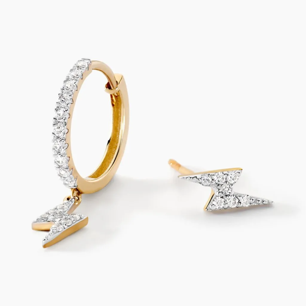 Histoire d'Or Bijoux D'oreilles Kirsteen Or Jaune Oxyde De Zirconium