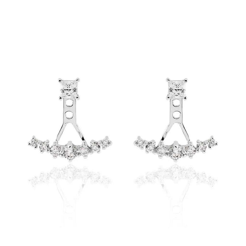 Histoire d'Or Bijoux D'oreilles Kyoto Or Blanc Oxyde De Zirconium New