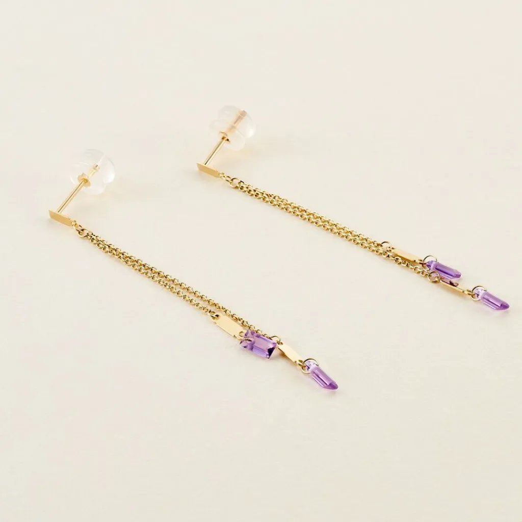 Histoire d'Or Bijoux D'oreilles Lavender Or Jaune Améthyste Outlet