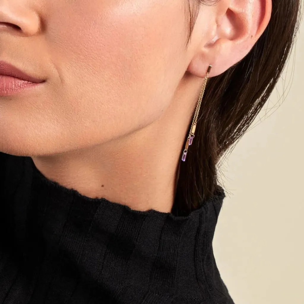 Histoire d'Or Bijoux D'oreilles Lavender Or Jaune Améthyste Outlet