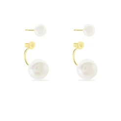 Histoire d'Or Bijoux D'oreilles Metisse Or Jaune Perle De Culture Hot