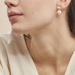 Histoire d'Or Bijoux D'oreilles Metisse Or Jaune Perle De Culture Hot