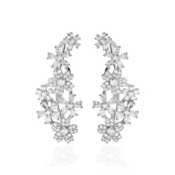Histoire d'Or Bijoux D'oreilles Midnight Flower Argent Blanc Oxyde De Zirconium Hot