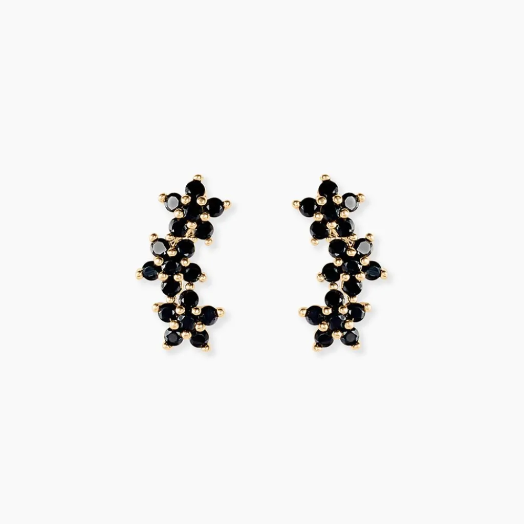 Histoire d'Or Bijoux D'oreilles Midnight Royalty Plaqué Or Jaune Oxyde De Zirconium Clearance