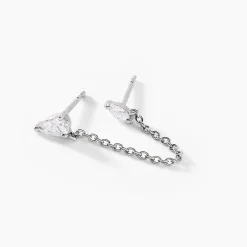 Histoire d'Or Bijoux D'oreilles Navette De Zirconium argent blanc oxyde Outlet