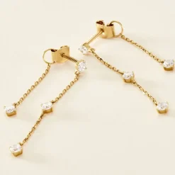 Histoire d'Or Bijoux D'oreilles Or Jaune Eclat D'etoile Oxyde De Zirconium Hot