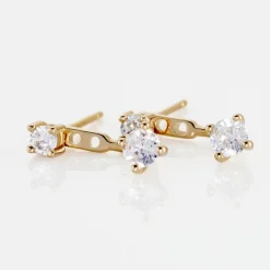 Histoire d'Or Bijoux D'oreilles Plaqué Or Dedale Oxydes De Zirconium Discount