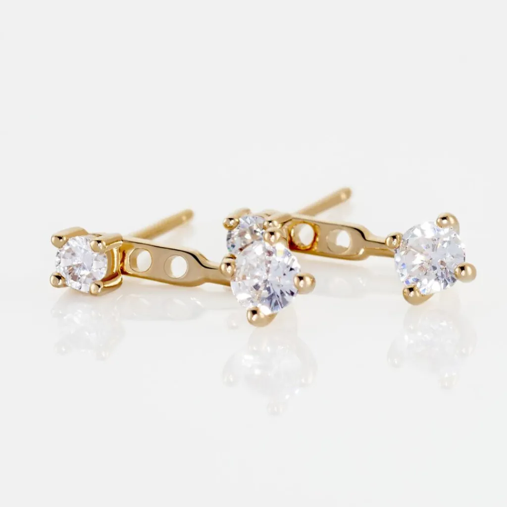 Histoire d'Or Bijoux D'oreilles Plaqué Or Dedale Oxydes De Zirconium Discount