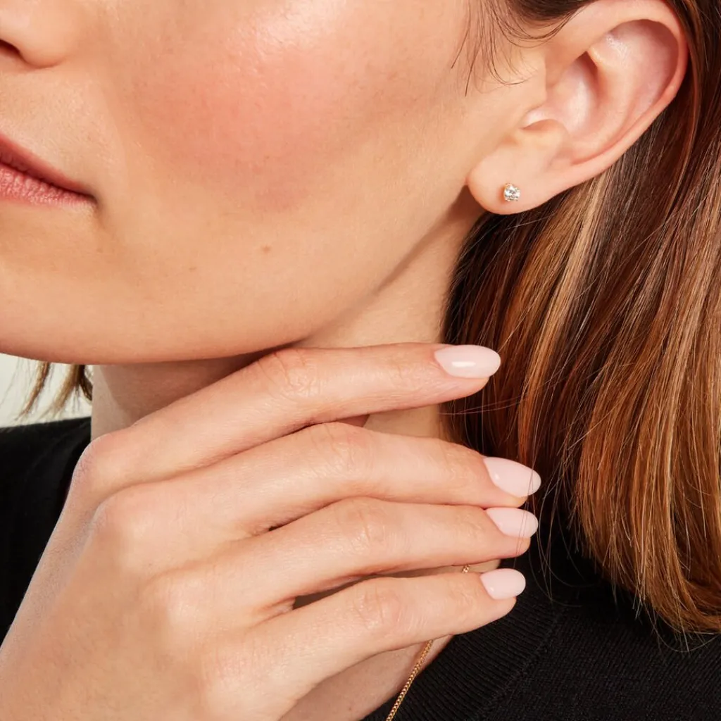 Histoire d'Or Boucle D'oreille Puce Unitaire Victoria or jaune diamant Outlet