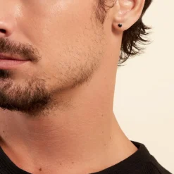 Histoire d'Or Boucle D'oreille Puce Unitaire Niels Argent Blanc Oxyde De Zirconium argent blanc oxyde noir New