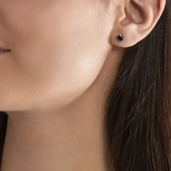 Histoire d'Or Boucle D'oreille Puce Unitaire Unitaire Or Blanc Oxyde Discount