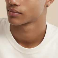 Histoire d'Or Boucle D'oreille Puce Unitaire Unitaire Or Blanc Oxyde Discount