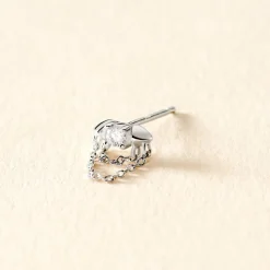 Histoire d'Or Boucle D'oreille Puce Unitaire Duane Argent Blanc Oxyde De Zirconium Best