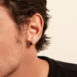 Histoire d'Or Boucle D'oreille Puce Unitaire Acier Blanc Maarten Oeilo De Tigre New