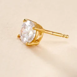 Histoire d'Or Boucle D'oreille Puce Unitaire Adam De Zirconium plaqué or jaune oxyde Best