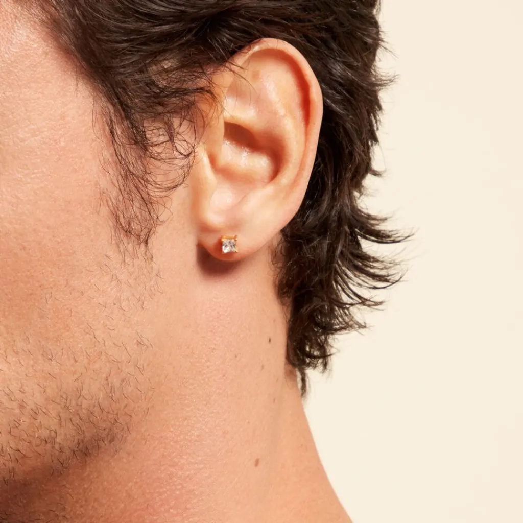 Histoire d'Or Boucle D'oreille Puce Unitaire Sofiane Zirconium plaqué or jaune oxyde