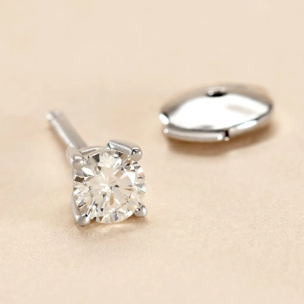 Histoire d'Or Boucle D'oreille Puce Unitaire Victoria or blanc diamant Best