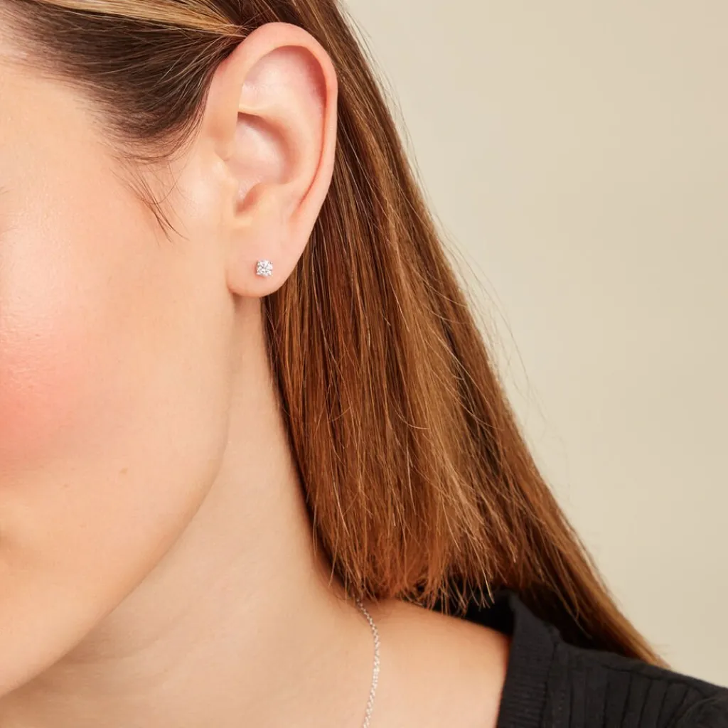 Histoire d'Or Boucle D'oreille Puce Unitaire Victoria or blanc diamant Best