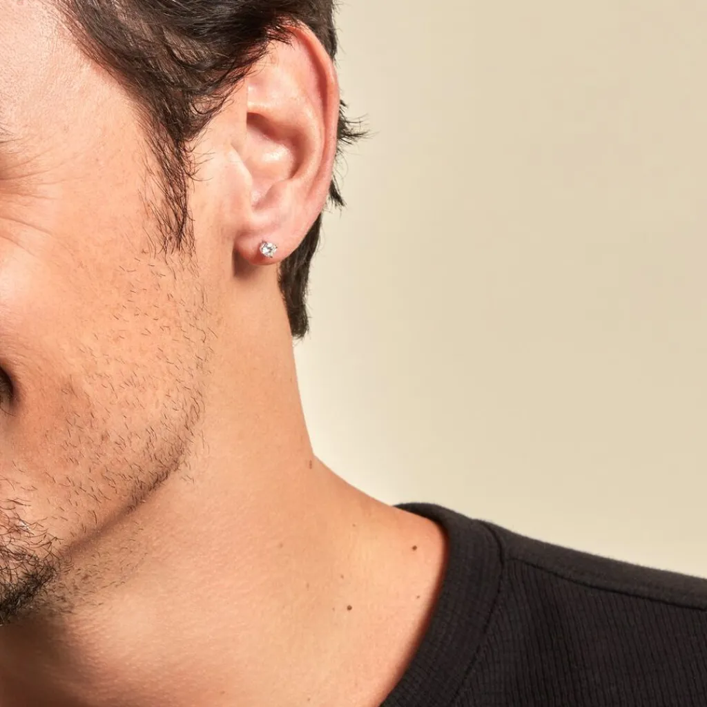 Histoire d'Or Boucle D'oreille Puce Unitaire Victoria or blanc diamant Best