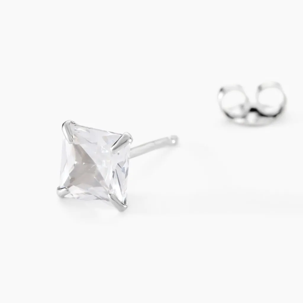 Histoire d'Or Boucle D'oreille Puce Unitaire Paco De Zirconium argent blanc oxyde Clearance