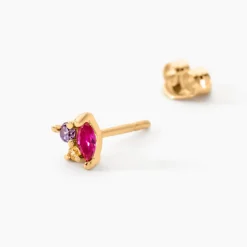 Histoire d'Or Boucle D'oreille Puce Unitaire Plaqué Or Jaune Juhana Oxydes Online