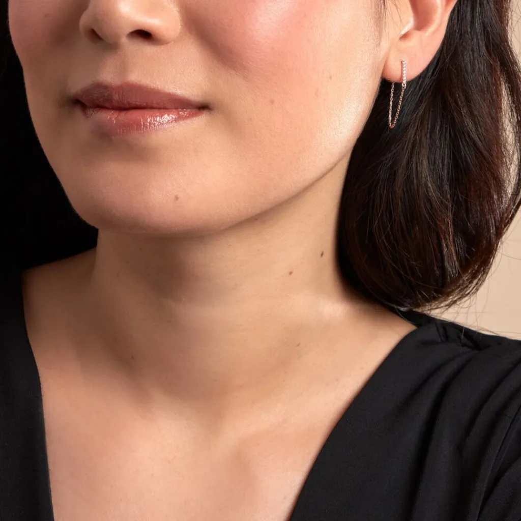 Histoire d'Or Boucle D'oreille Unitaire Barbra Or Jaune Oxyde De Zirconium Clearance